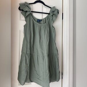 Gap Gauze Sage Green Dress